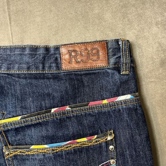 ROCAWEAR JEANS SIZE 42 W. Dark Blue Denim Regular Fit Zip Fly Roca Wear R99 - Picture 8 of 10